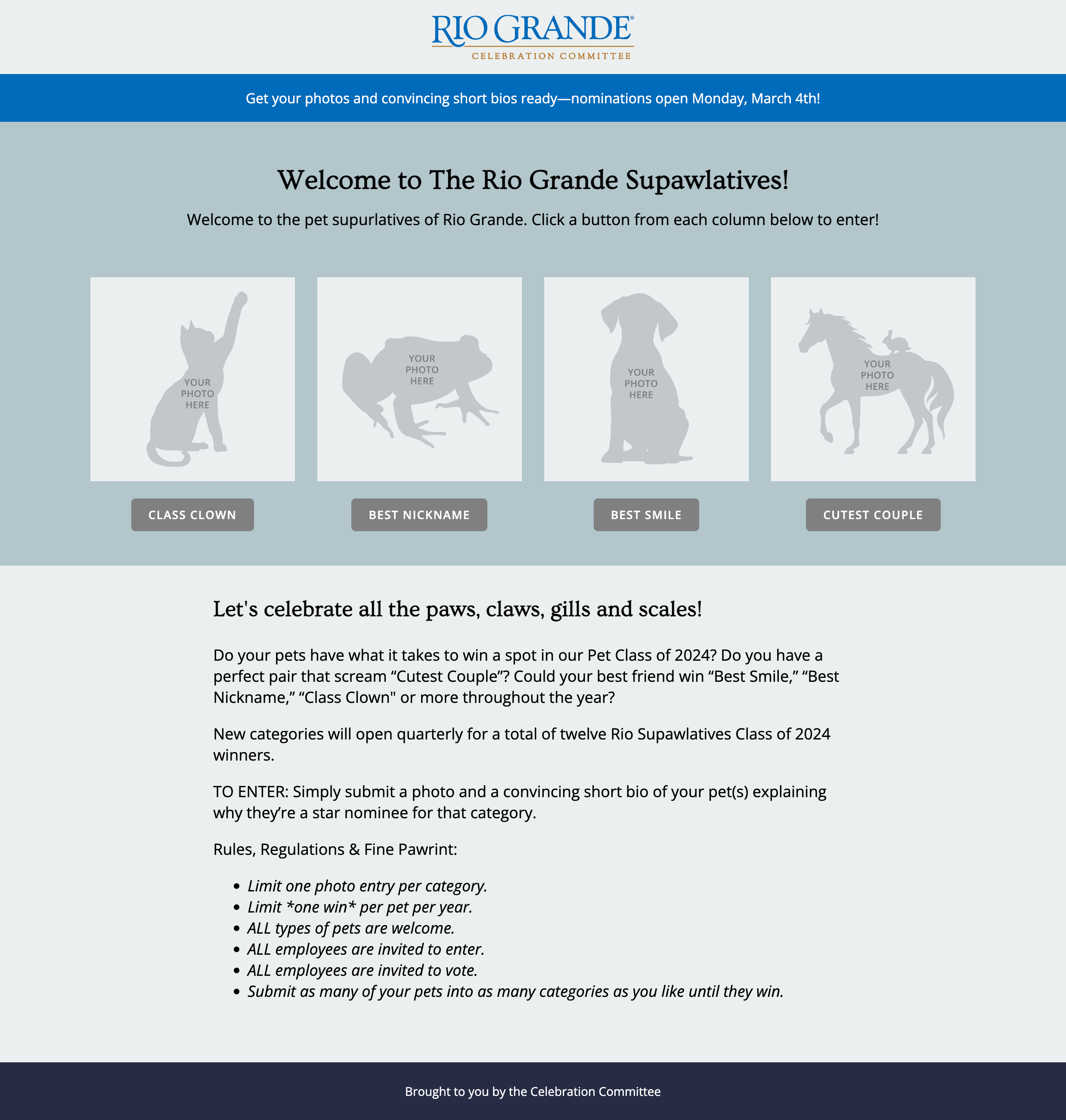 Supawlatives Rio landing page frame