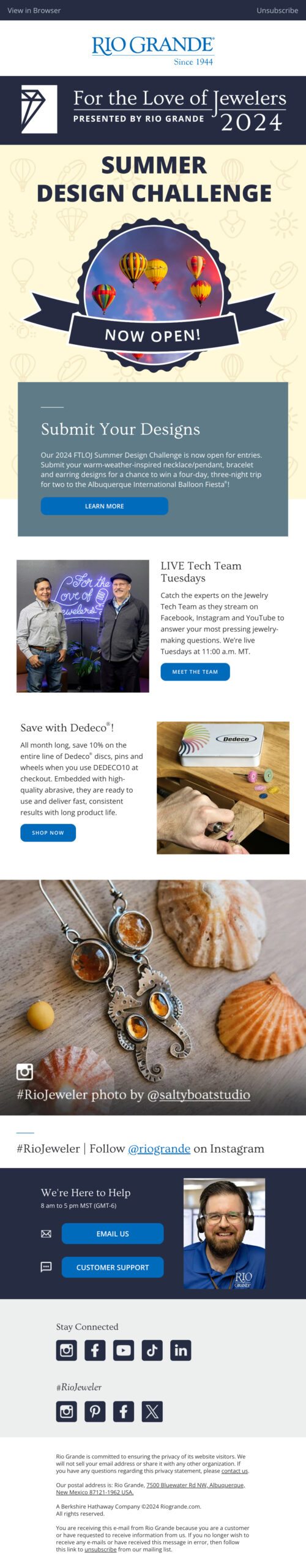 Email launch creative for challenge entry period