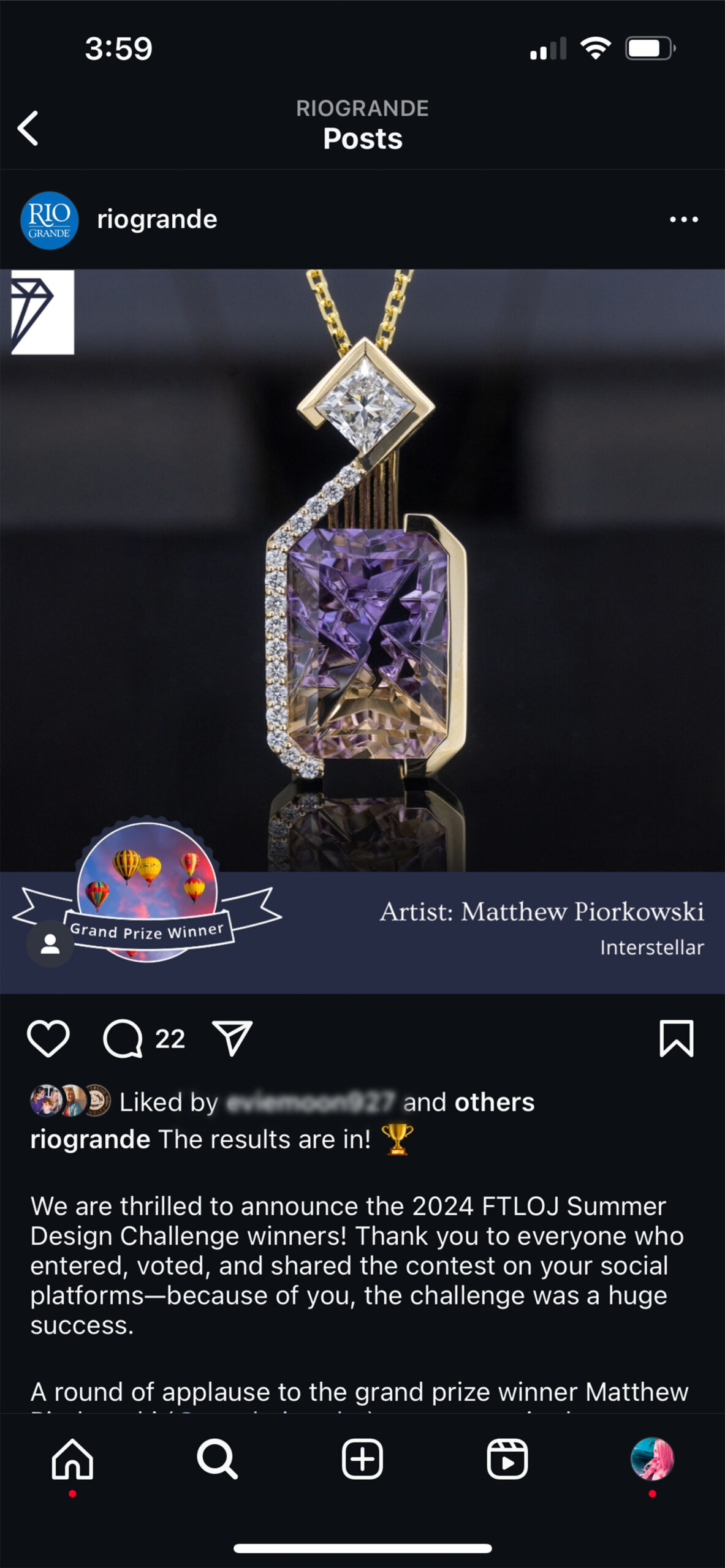 Winner announcement social creative