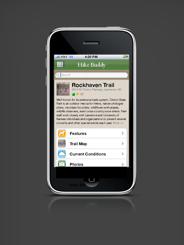 Hike Buddy screen concept 4