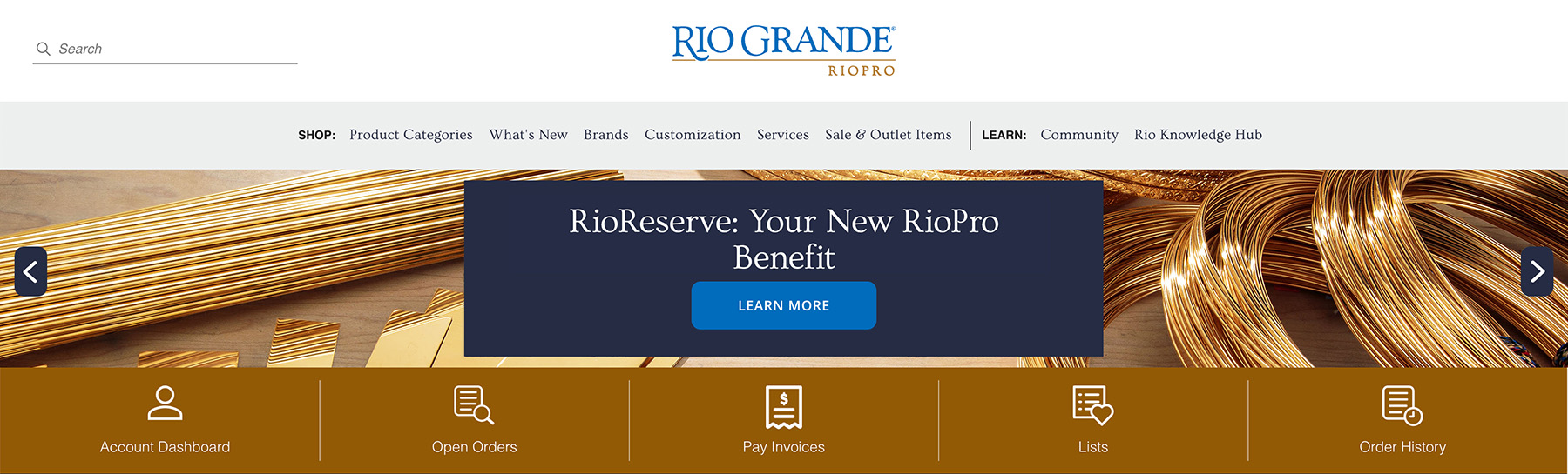 RioReserve My Account promotional hero block
